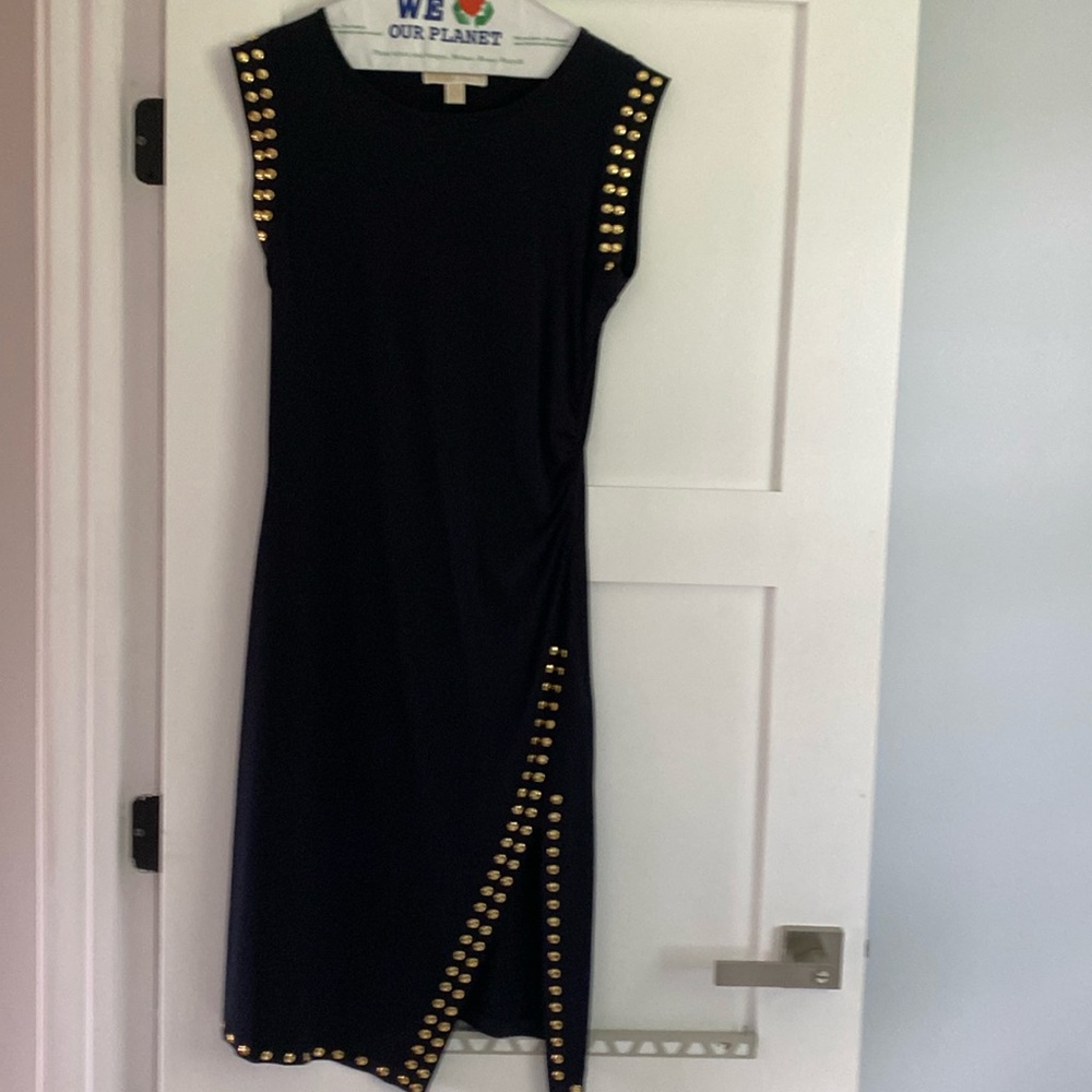 Studded Side-Slit Midi Dress